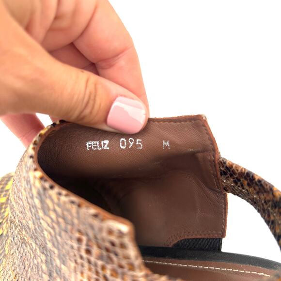 Donald J Pliner Snakeskin Open Toe Slingback High Heels Chunky Booties 9.5 - Picture 9 of 11